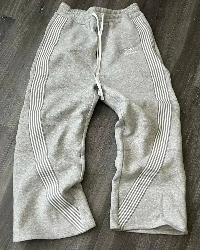Black Gray Casual Pants